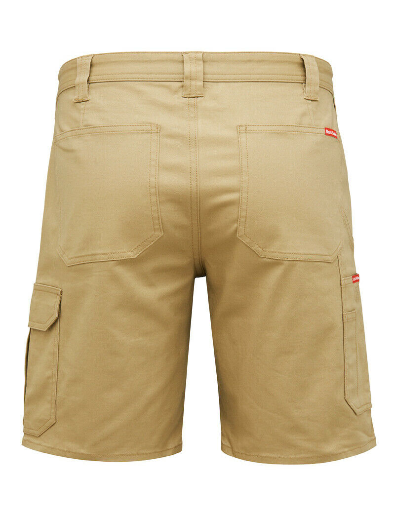 2 x Mens Hard Yakka Core Basic Stretch Drill Cargo Short Khaki Y05067