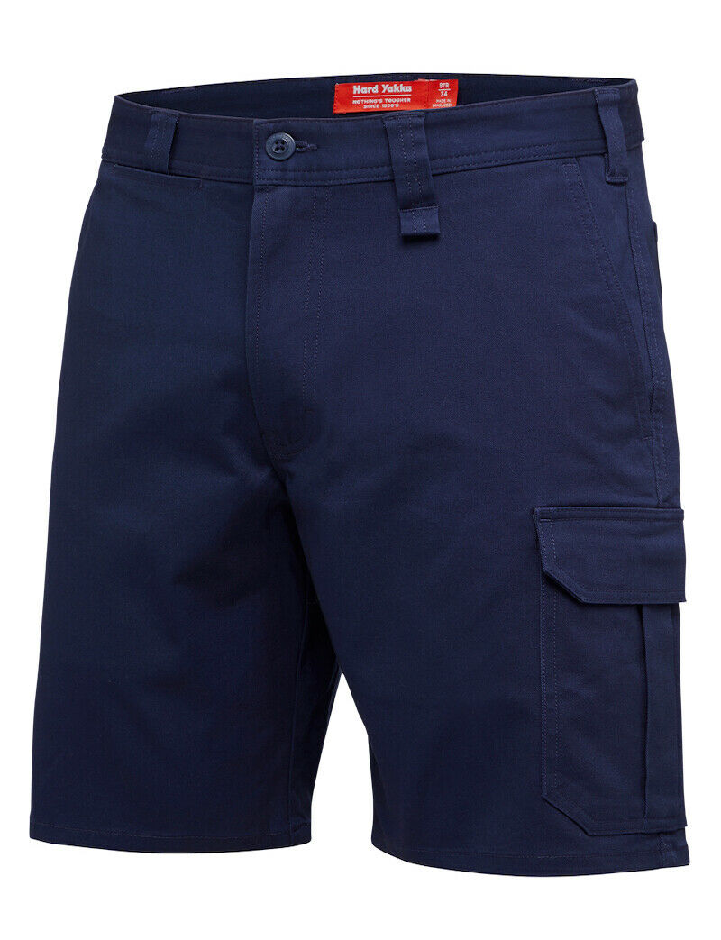 Mens Hard Yakka Core Basic Stretch Drill Cargo Short Navy Y05067