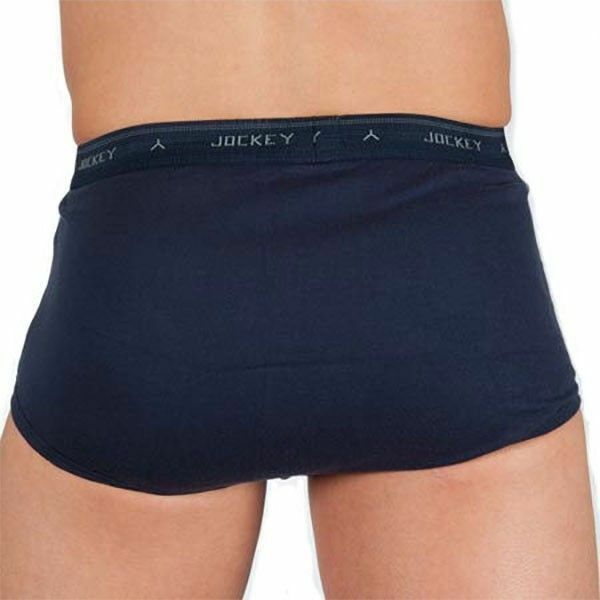 3 x Jockey Navy Y-Front Mens Underwear Briefs Trunks