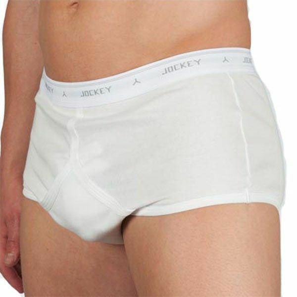 2 x Jockey White / Navy Y-Front Mens Underwear Briefs