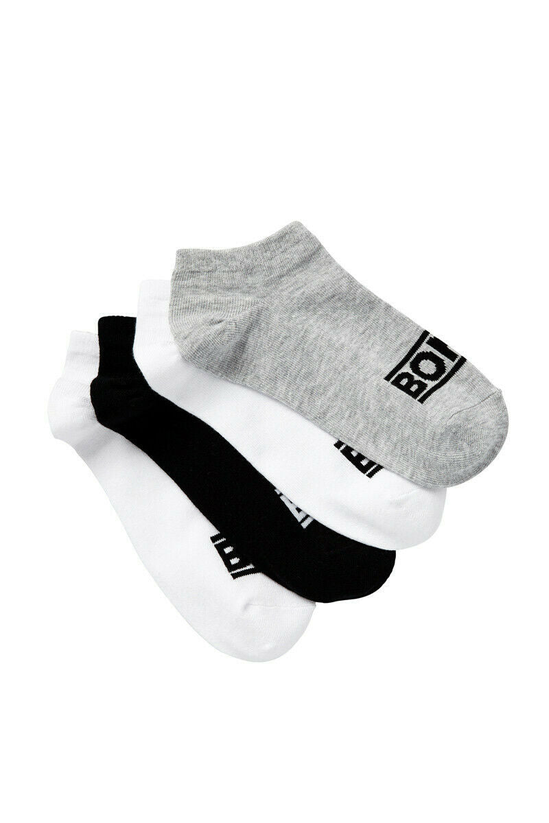 4 x Bonds Womens Trainer Socks - Socks White Black Grey 8-11