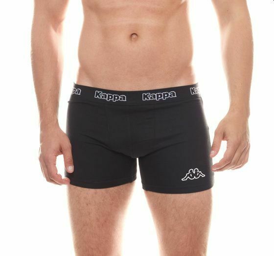 6 x Kappa Mens Black/Black Boxer Shorts Trunks