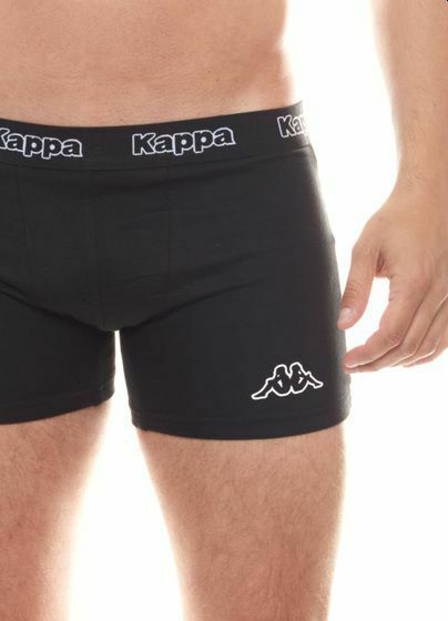 6 x Kappa Mens Black/Black Boxer Shorts Trunks