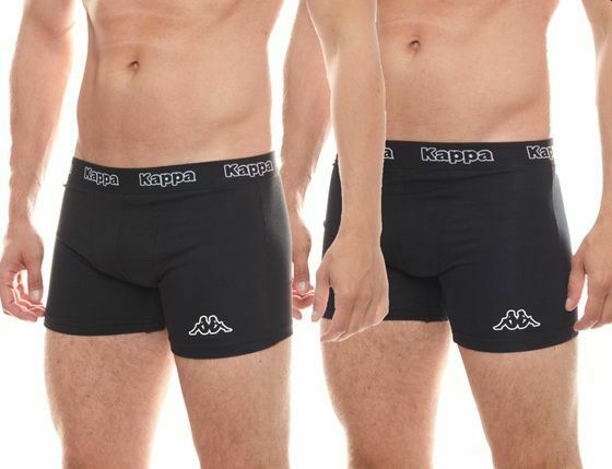 10 x Kappa Mens Black/Black Boxer Shorts Comfy Trunks