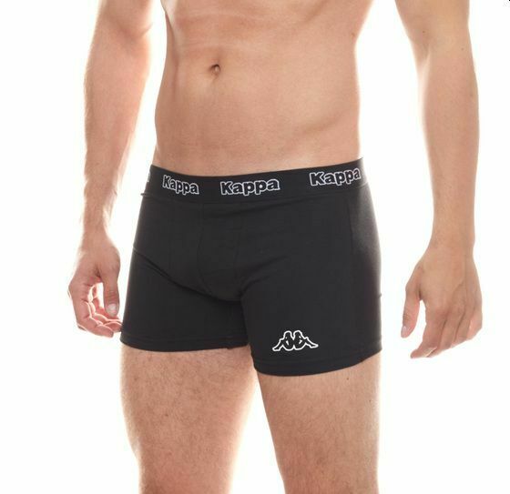 4 x Kappa Mens Shorts Boxer Comfy Trunks Black/Black