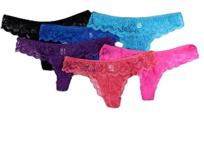 6 x Womens Lace Gstring Underwear Brief Cheeky Sexy Lingerie Panties Intimates