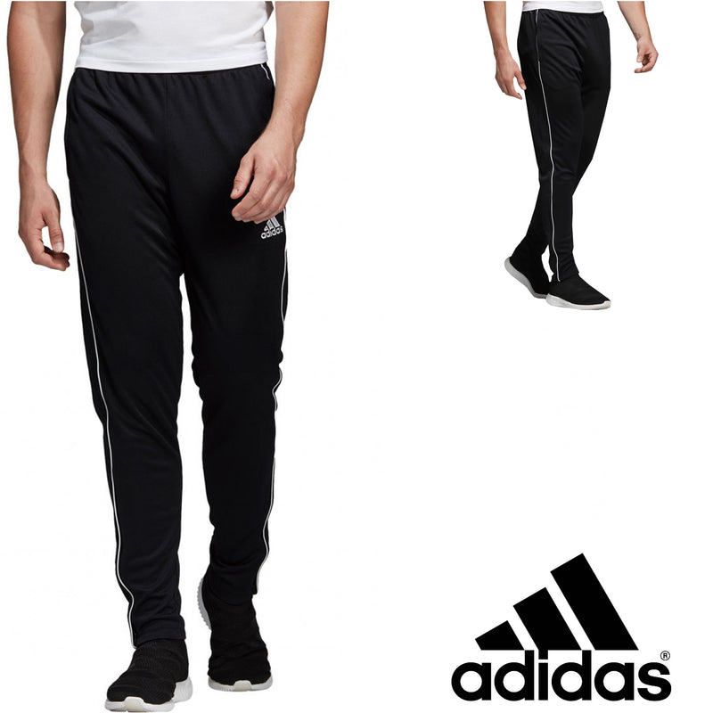 2 x Adidas Mens Core 18 Training Pants - Tracksuit Trackies Black 9036