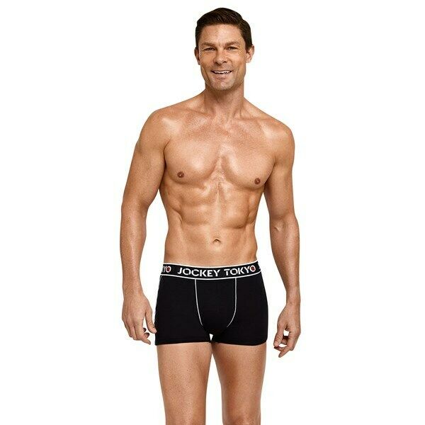 3 x Jockey Tokyo Microfibre Trunk - Trunks Black Comfort Mens Underwear Jocks