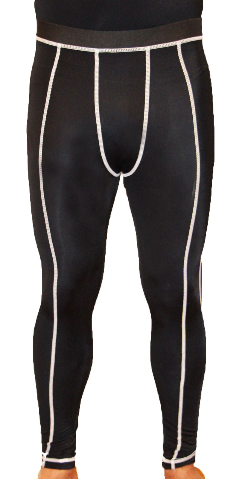 Mens Black Compression Tights Gym Running Bike Cycling Training Pants