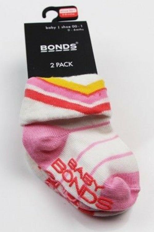 Bonds Baby Girl Boy Cotton Toddler Trainer 2 Pairs Sport Socks Sockettes 00-4 Yrs