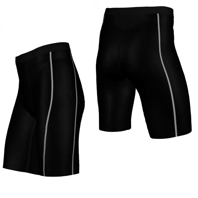 Mens Black Compression Shorts Gym Running New Sport Bike Training White Skins