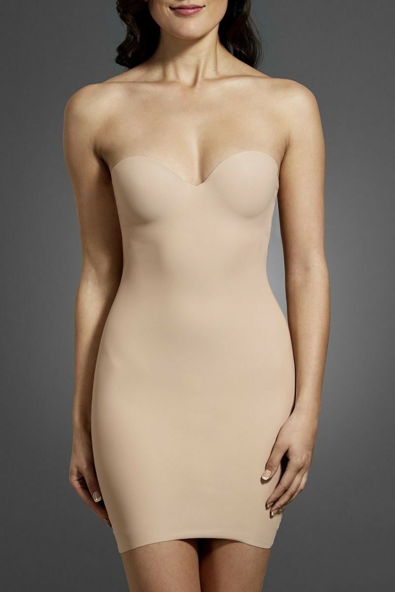 Berlei Sculpt Strapless Contour Slip Black Gold Nude Body Shape Slimming Dress