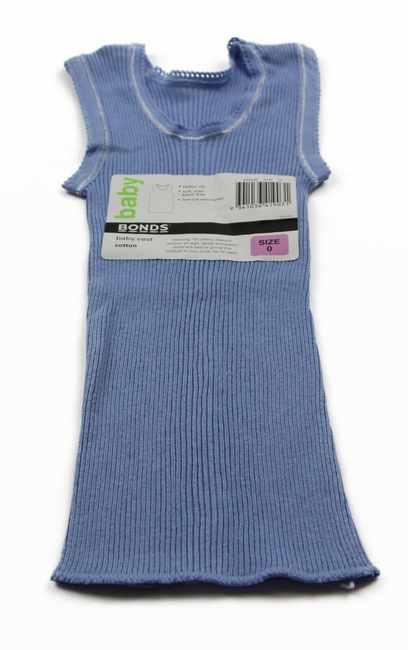 Bonds Baby Kids Girls Boys Cotton Singlet Singlets Underwear Blue Pink Grey Vest