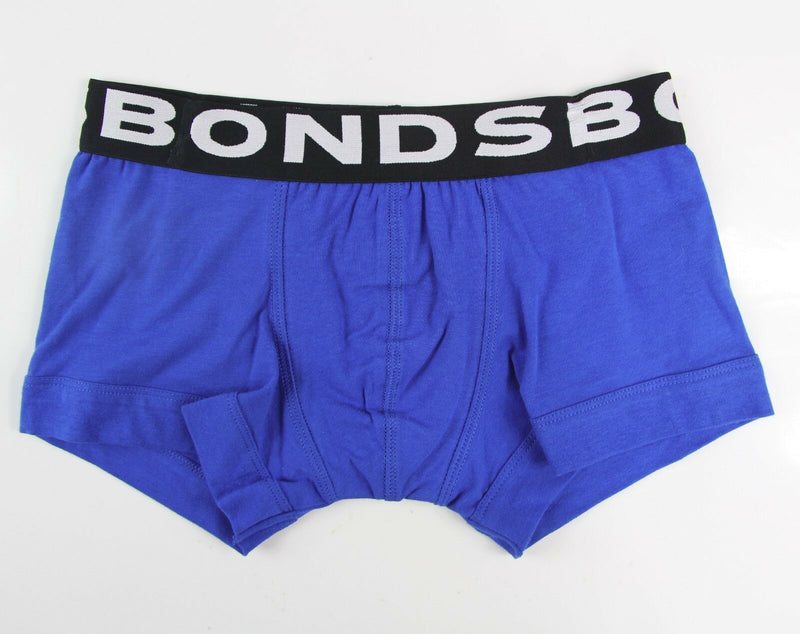 Bonds Boys 2 Pairs Fit Trunk Trunks Underwear Boyleg Black Blue White