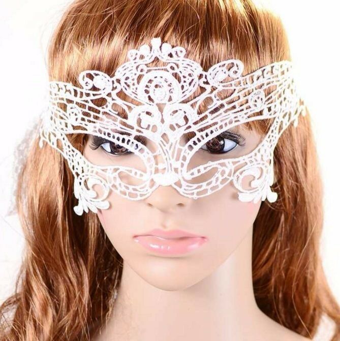 3 x Sexy White Lace Masquerade Eye Mask Fancy Dress Costume Ball Party