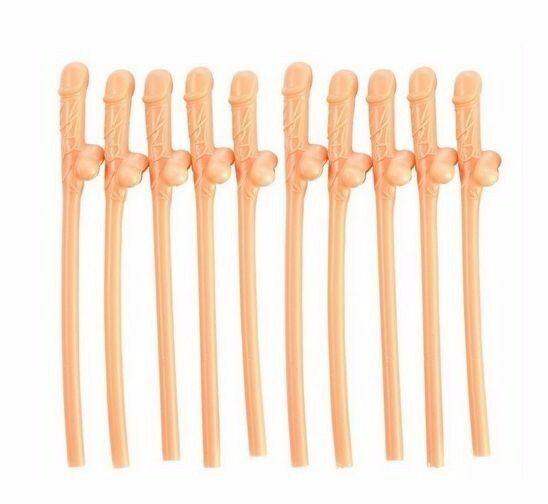 10/20/30 Willy Penis Dick Straw Straws Hens Night Party Mix Colours Nude Pink