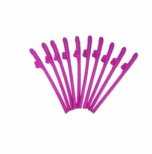 10/20/30 Willy Penis Dick Straw Straws Hens Night Party Mix Colours Nude Pink