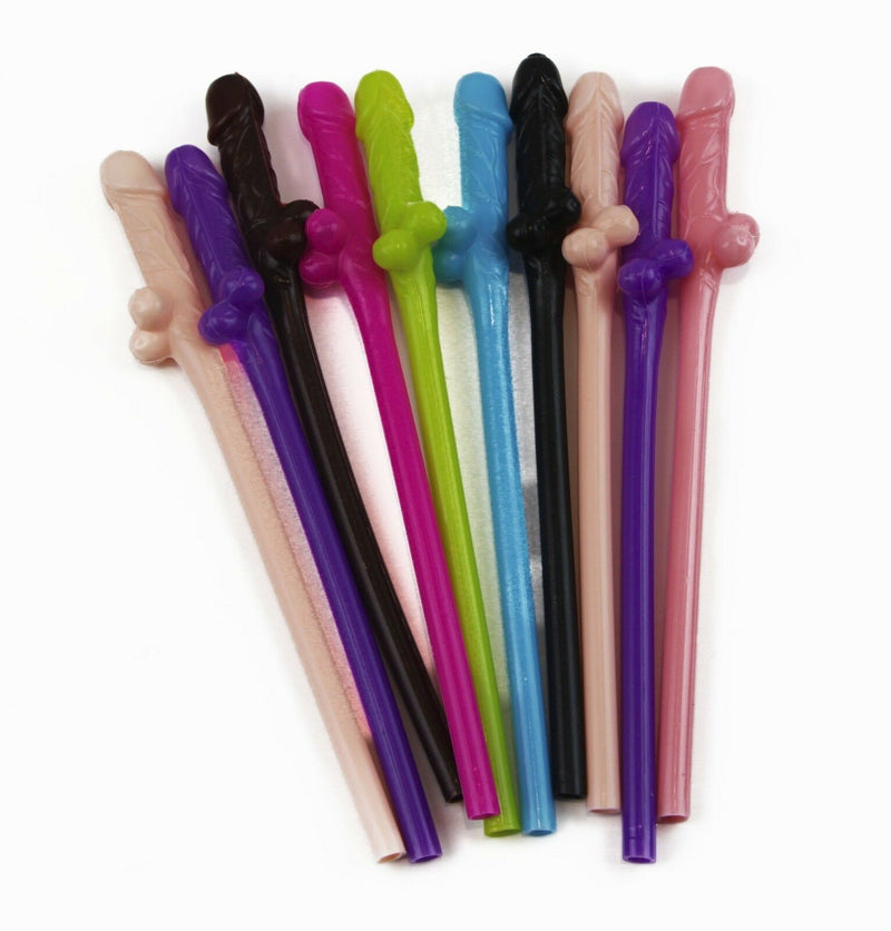 10/20/30 Willy Penis Dick Straw Straws Hens Night Party Mix Colours Nude Pink