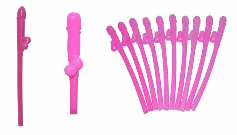 10/20/30 Willy Penis Dick Straw Straws Hens Night Party Mix Colours Nude Pink