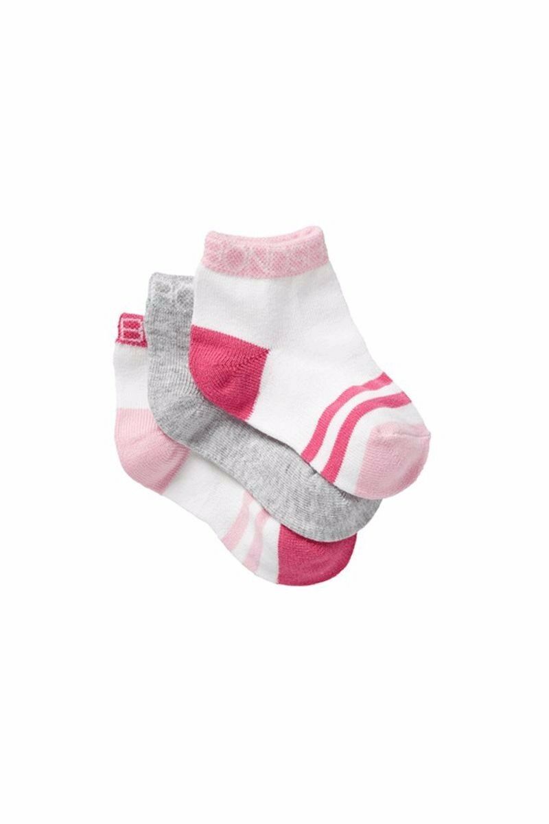 Bonds Baby Sportlet 3 Pairs Socks Boys Girls Pink Blue Grey White