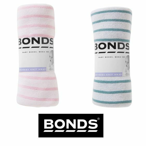 Bonds Baby Girls Boys Newbies Knit Wrap Blanket Pink Stripe Green Stripe Bycpa