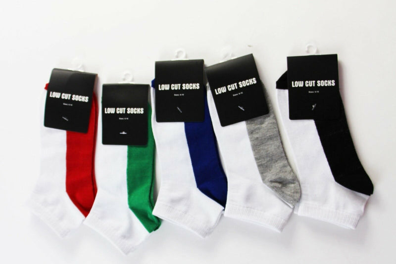 18/24/30 Pairs X Mens Womens Low Cut Ankle / Crew Sports Gym Socks 6-10 11-14