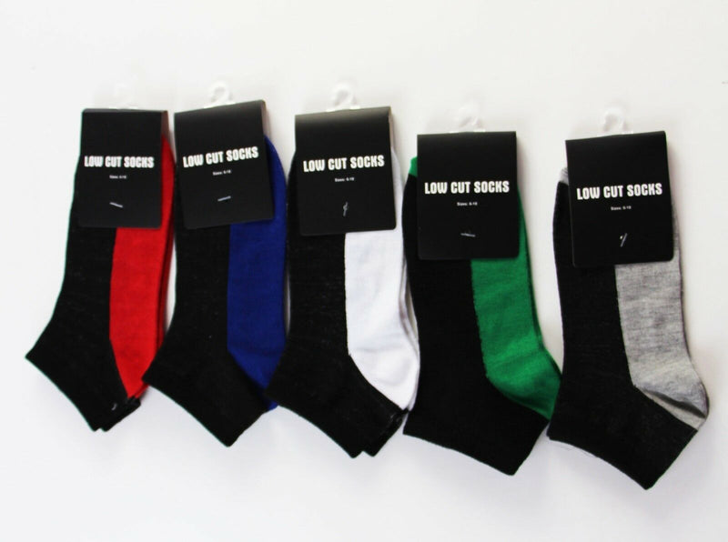 18/24/30 Pairs X Mens Womens Low Cut Ankle / Crew Sports Gym Socks 6-10 11-14