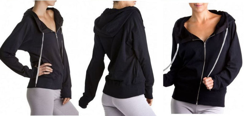 Bonds Womens Hoodie Jacket Zip Up Trackie Tracksuit Top Grey Black Warm Comfy