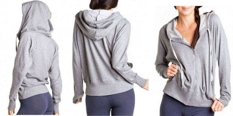 Bonds Womens Hoodie Jacket Zip Up Trackie Tracksuit Top Grey Black Warm Comfy