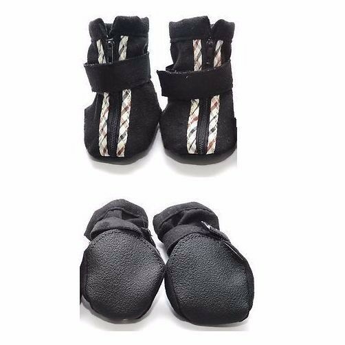 Dog Suede Boots Shoes Booties Soft Paw Protection Socks Black