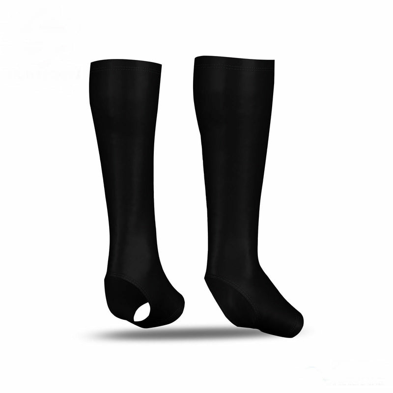 Mens Black Compression Socks Calf Guard Tights Stirrups Sleeves Shins Bike Gym