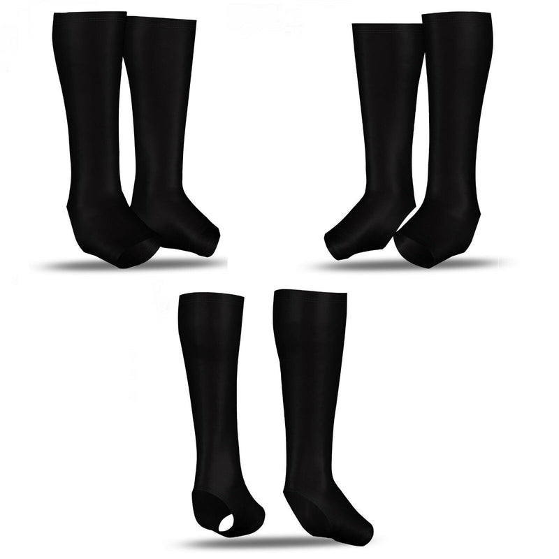 Mens Black Compression Socks Calf Guard Tights Stirrups Sleeves Shins Bike Gym