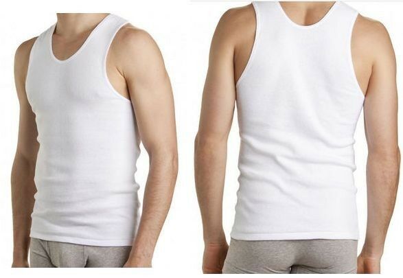 Mens Bonds 3 Pack White Navy Chesty Cotton Singlets Underwear Mens Singlet Tee