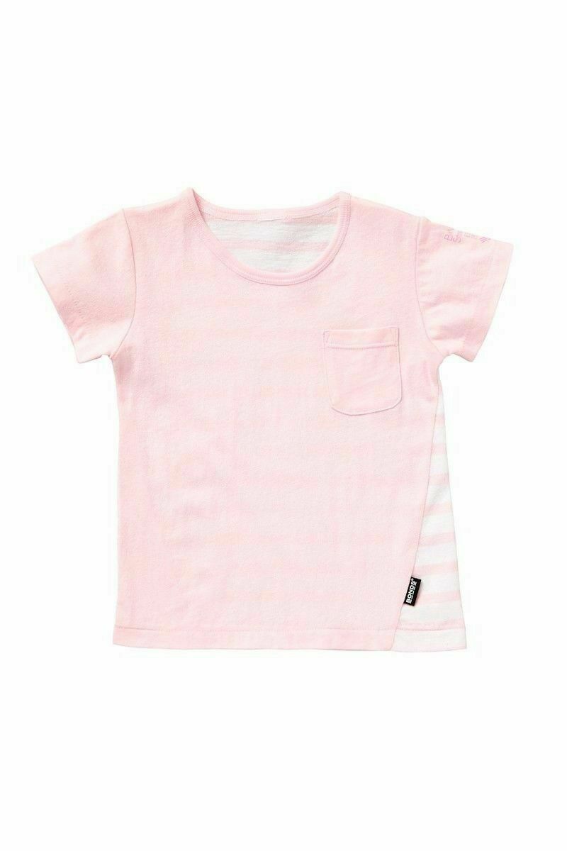 Baby Bonds White Pink Striped Short Sleeve Tee Cotton Blend Toddler T-Shirt