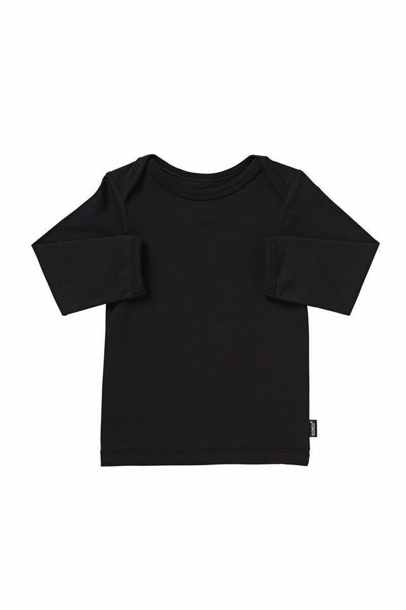 5 x Baby Bonds Black Long Sleeve Shirt Cotton Blend Unisex Toddler Top