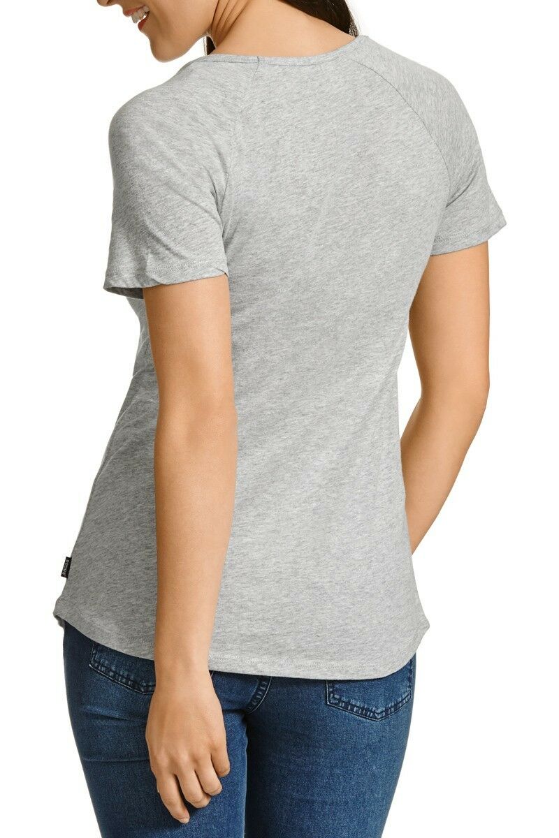 Bonds Womens Besties Raglan Cotton Short Sleeve Tee Tshirt Grey Black Top Basic