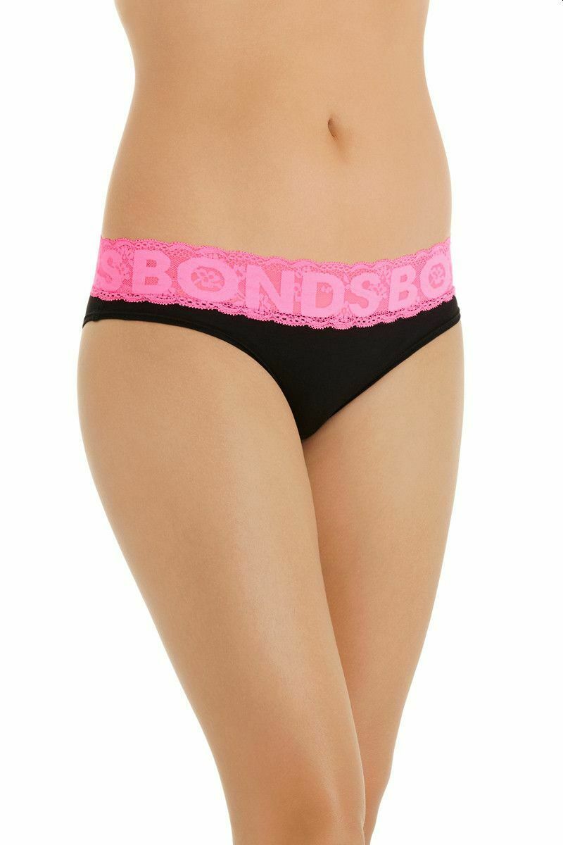 Bonds Skimpini Undies Womens Ladies Skimpy Bikini Black Underwear 8-16