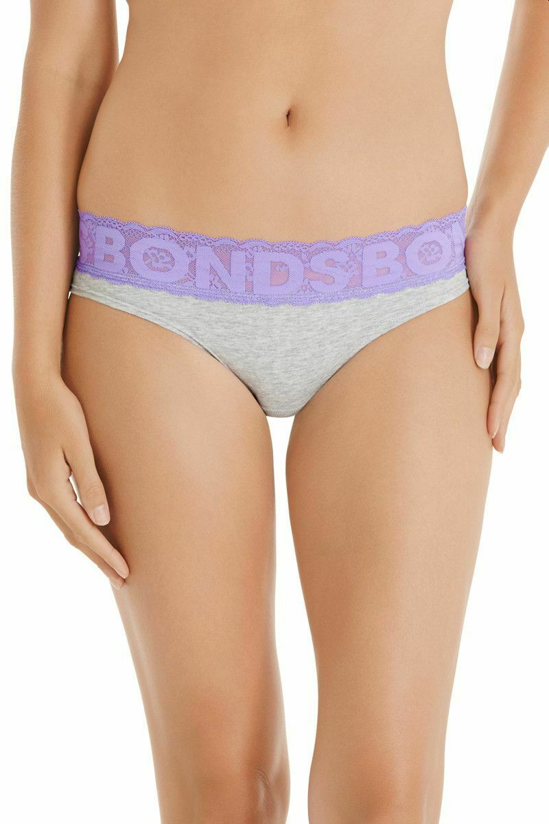 6 x Bonds Hipster Skimpy Bikini Womens Underwear - Black & Grey