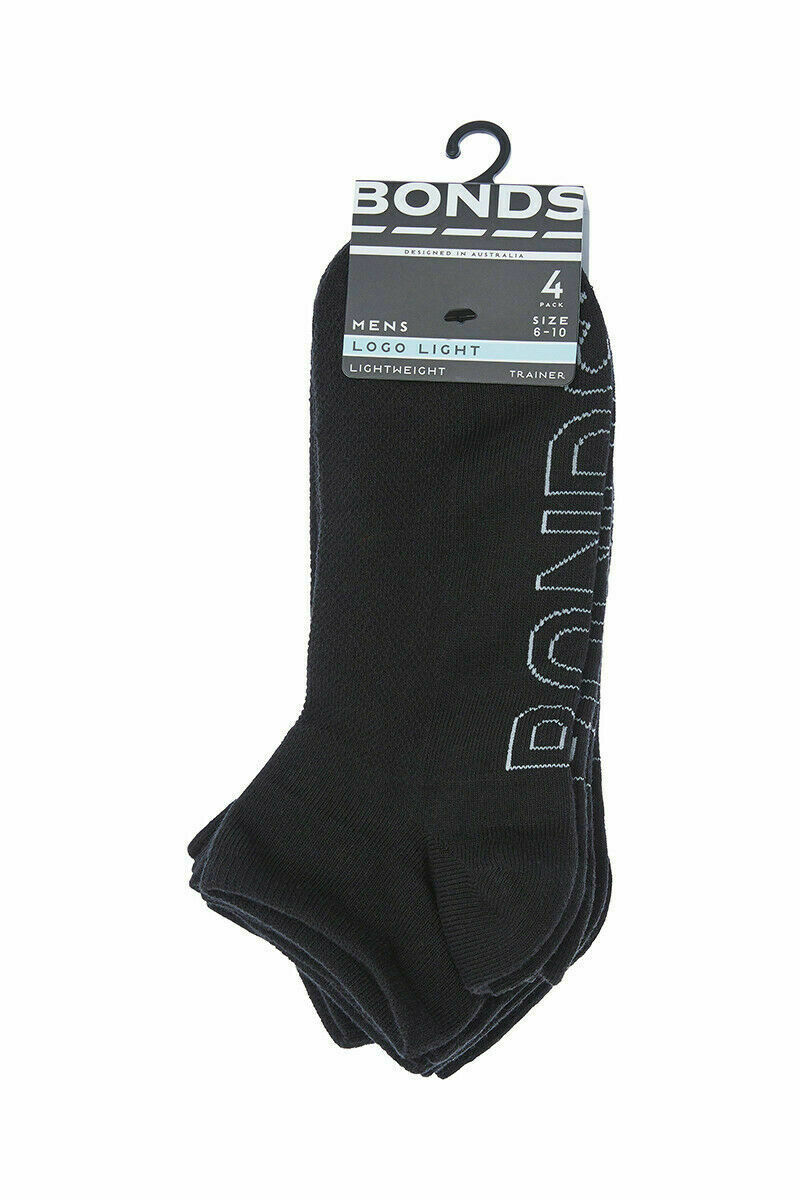 20 X Bonds Low Cut Socks - Logo Light Ankle Anklets Black