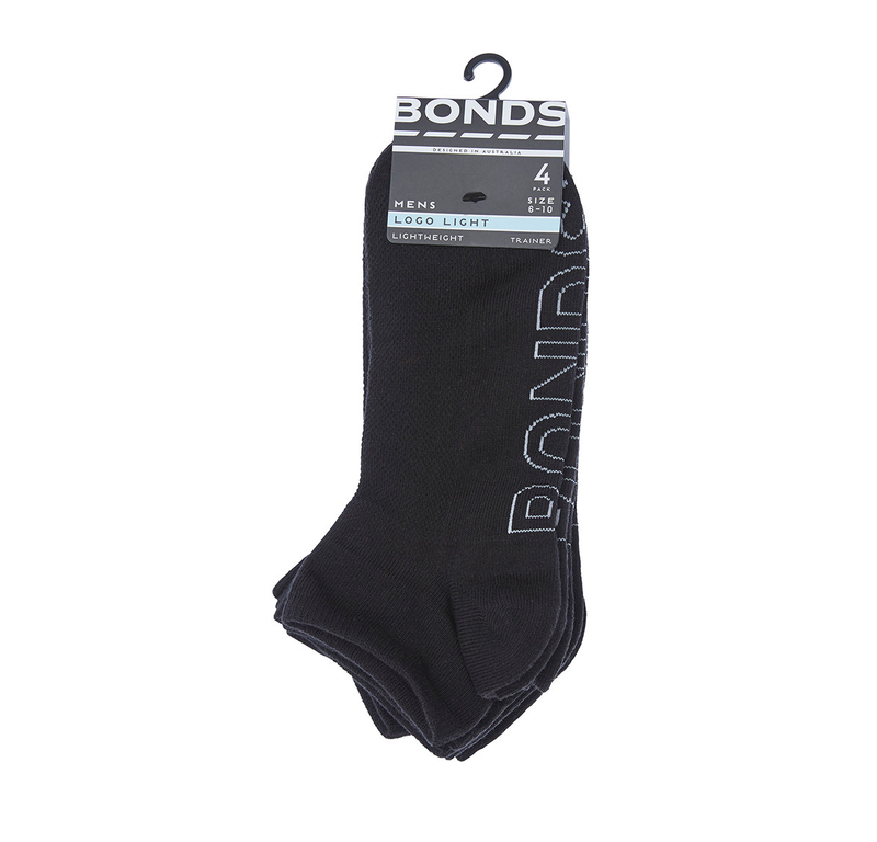 20 X Bonds Low Cut Socks - Logo Light Ankle Anklets Black