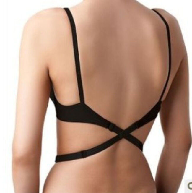 Low Back Bra Extender Womens Strapless Backless Top Dress Strap Black White Nude