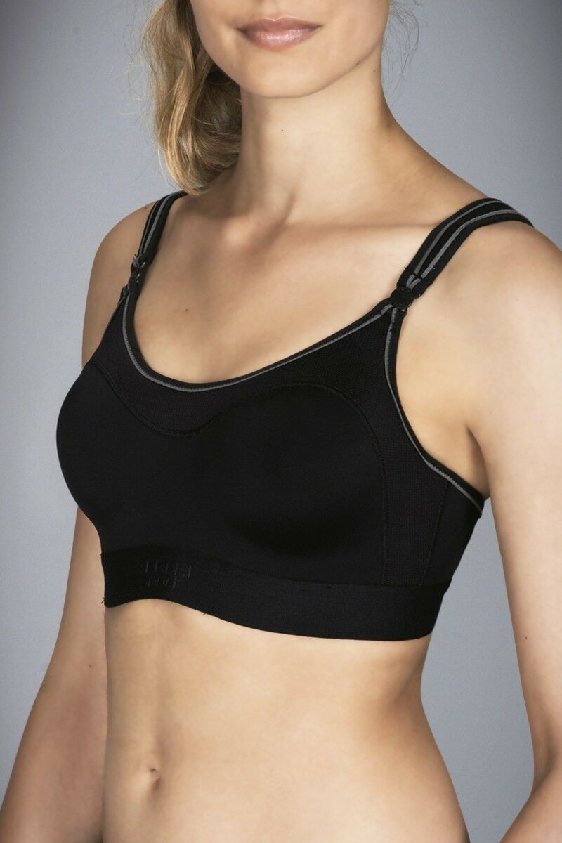 Berlei Ultimate Performance Support Sports Crop Top Bra Black White Womens Bras