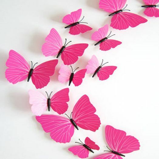 3D Butterfly Wall Stickers: Removable Decals Kids Nursery Wedding Decor Art