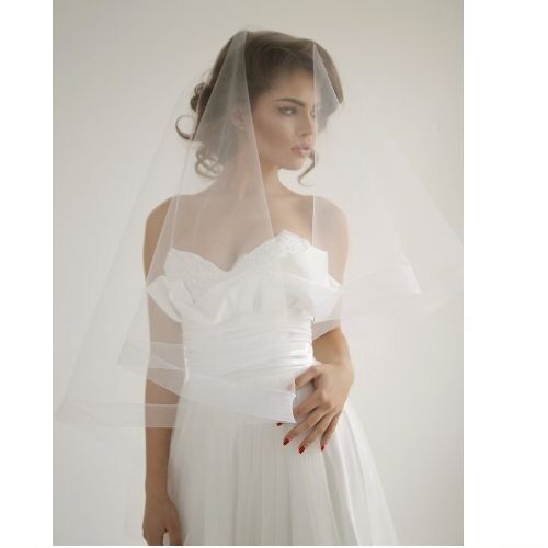 Wedding Veil Bride 2 Layer With Comb & Blusher Drop Bride Church White Ivory