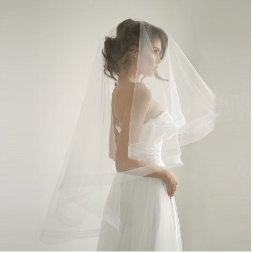 Wedding Veil Bride 2 Layer With Comb & Blusher Drop Bride Church White Ivory