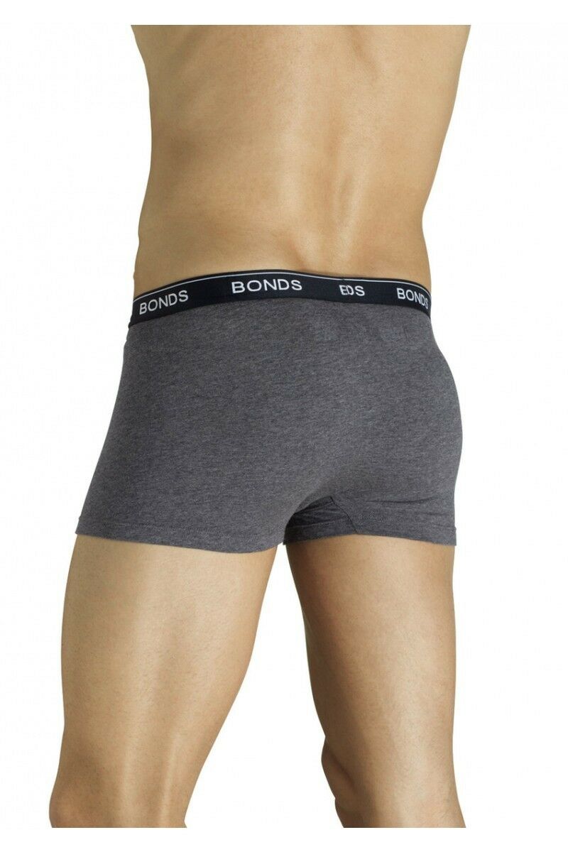 Mens Bonds Guyfront Trunks Underwear Grey/Black