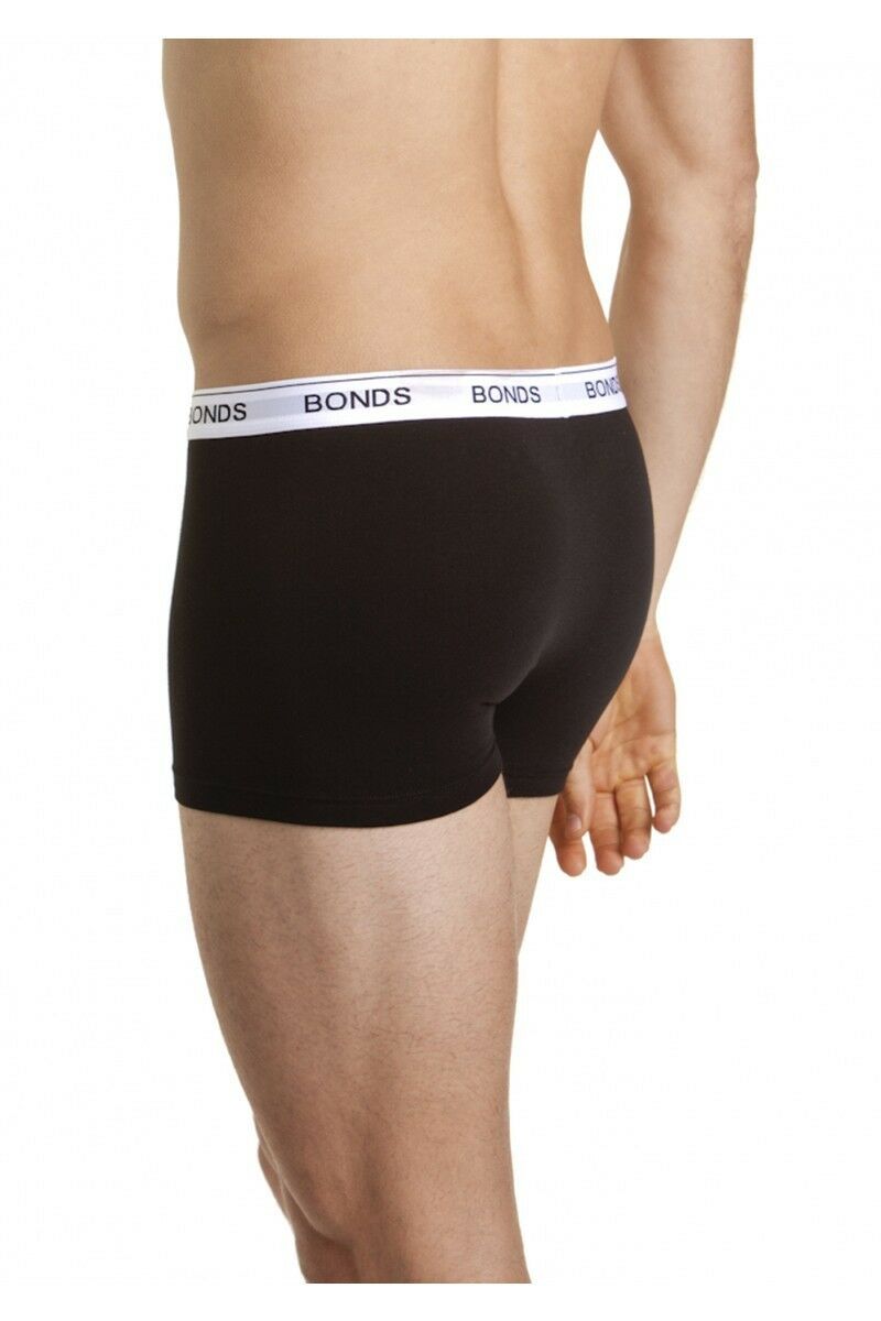 Mens Bonds Guyfront Trunks Underwear Black/White