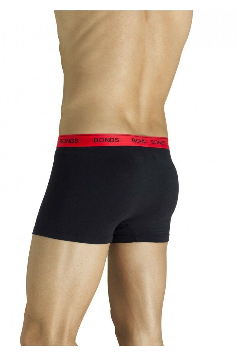 Mens Bonds Guyfront Trunks Underwear Black/Red