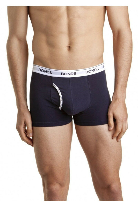 Mens Bonds Guyfront Trunks Underwear Navy/White