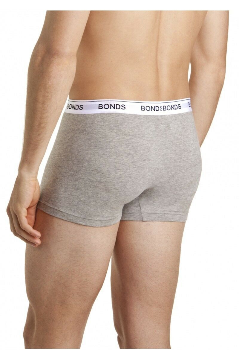 Mens Bonds Guyfront Trunks Underwear Grey/White